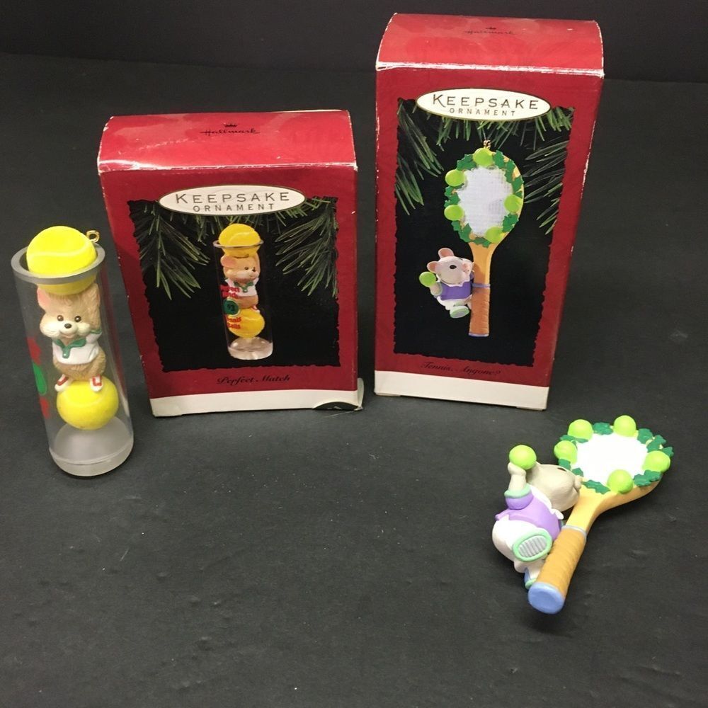 Bundle of 2 Hallmark tennis ornaments